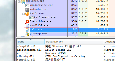 图32-11 calc.exe的PID