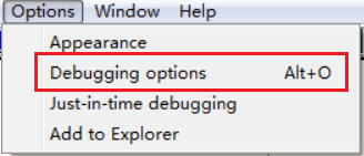 图48-30 Debugging options菜单